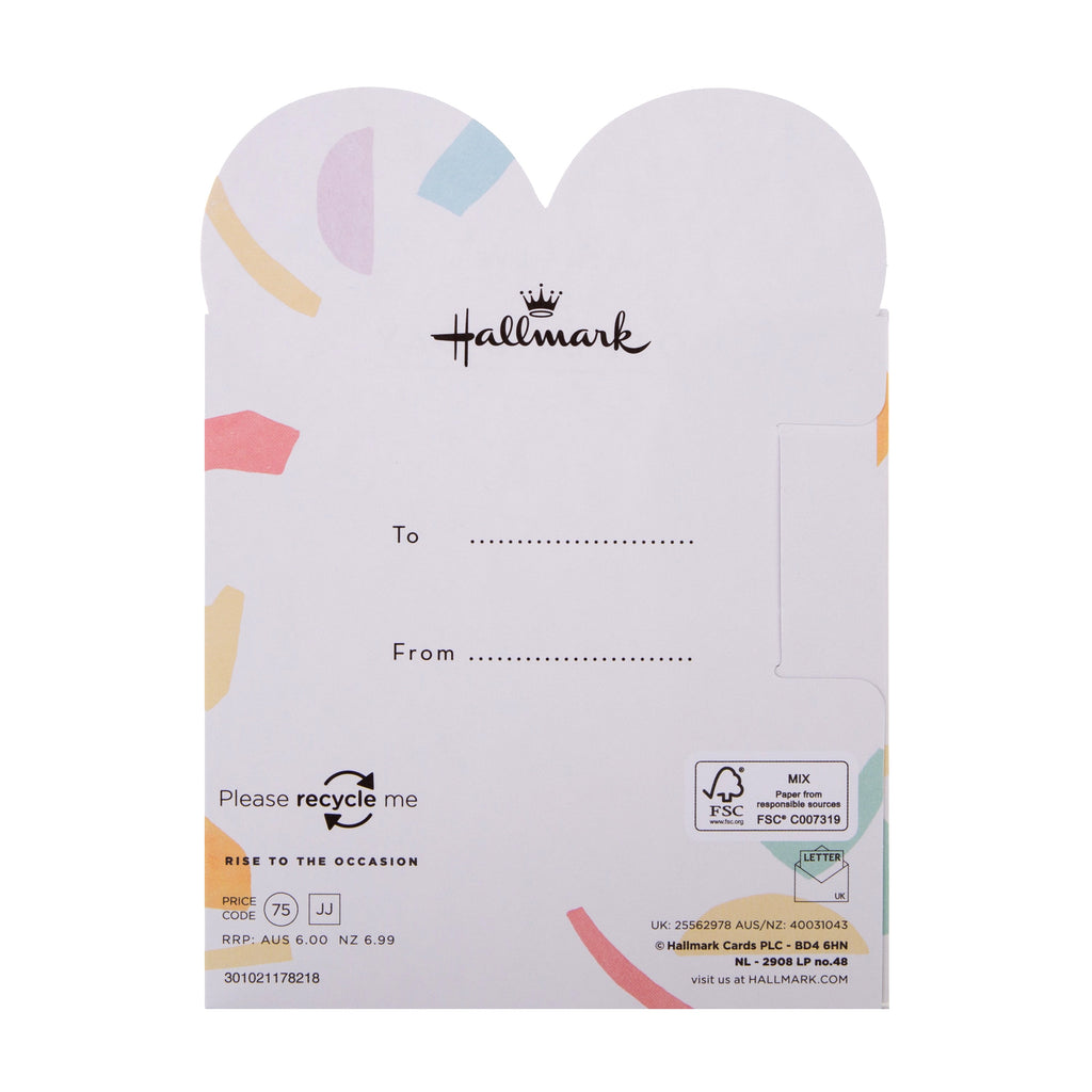 3D Mother's Day Card - Contemporary Heart Shaped Design with Gold Foil
