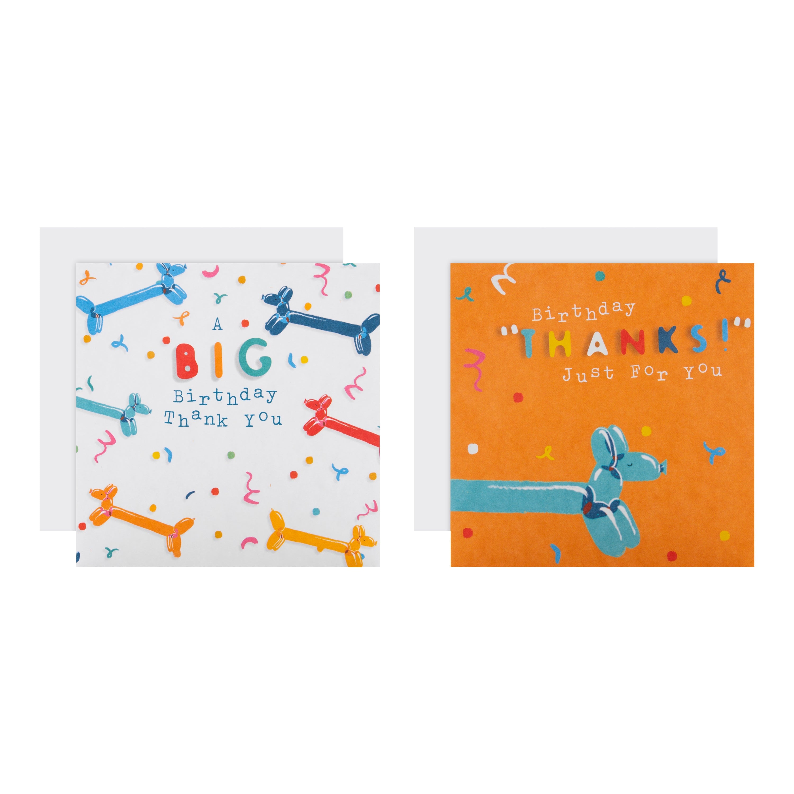 Pack Birthday Thank You Cards 10 Cards 2 Colourful Balloon Designs