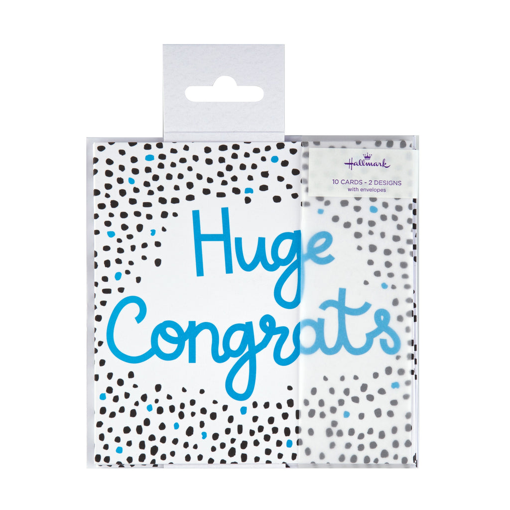 Pack of Congratulations Cards - 10 Cards in 2 Vibrant Designs