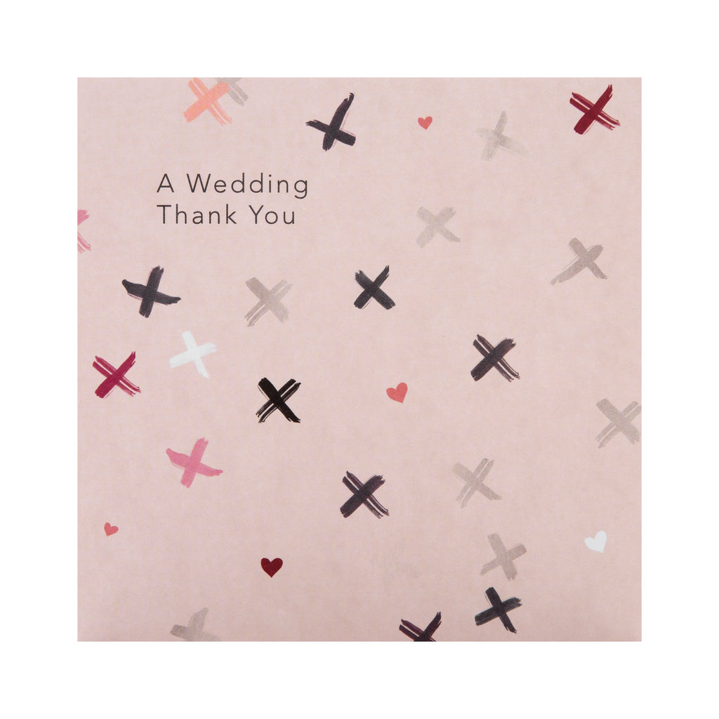Pack of Wedding Thank You Cards - 10 Cards in 2 Contemporary Designs