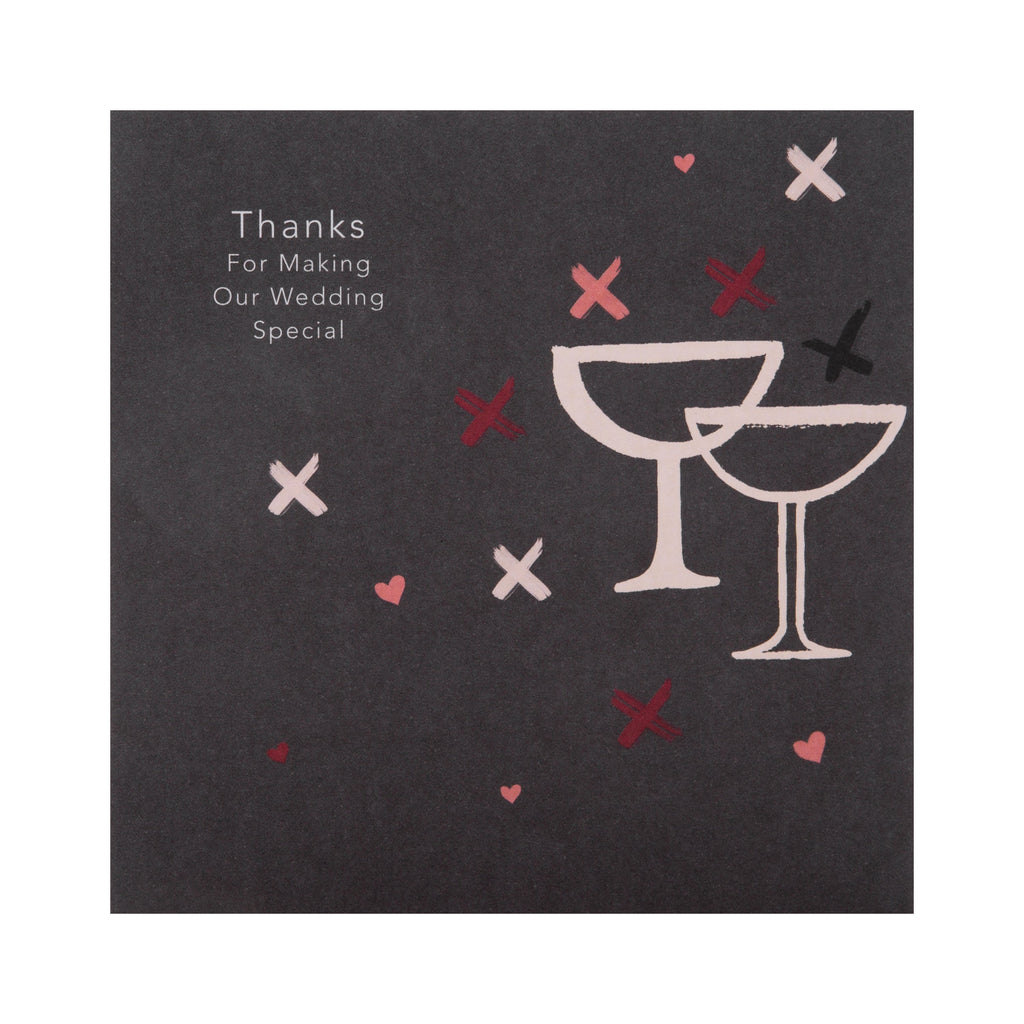 Pack of Wedding Thank You Cards - 10 Cards in 2 Contemporary Designs