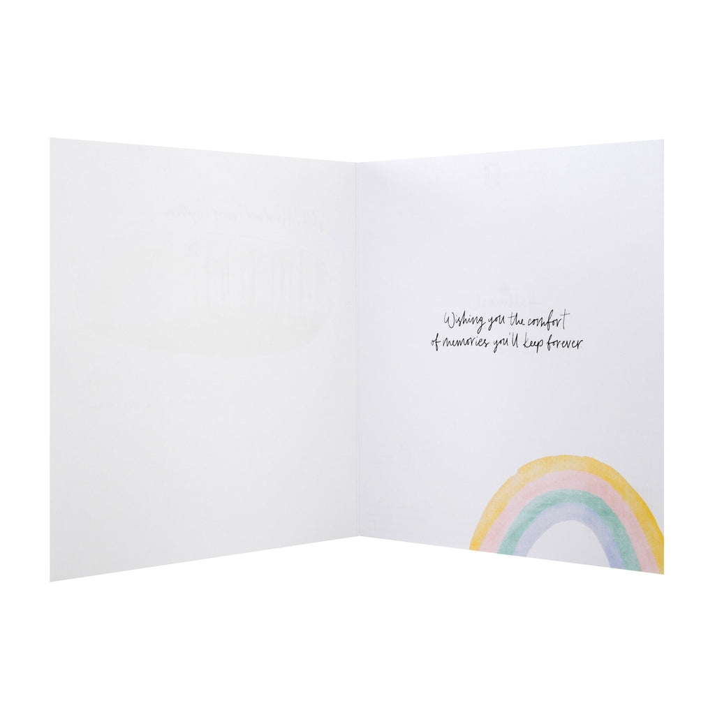 Sympathy Card - Contemporary Illustrated Embossed Design with Gold Foil