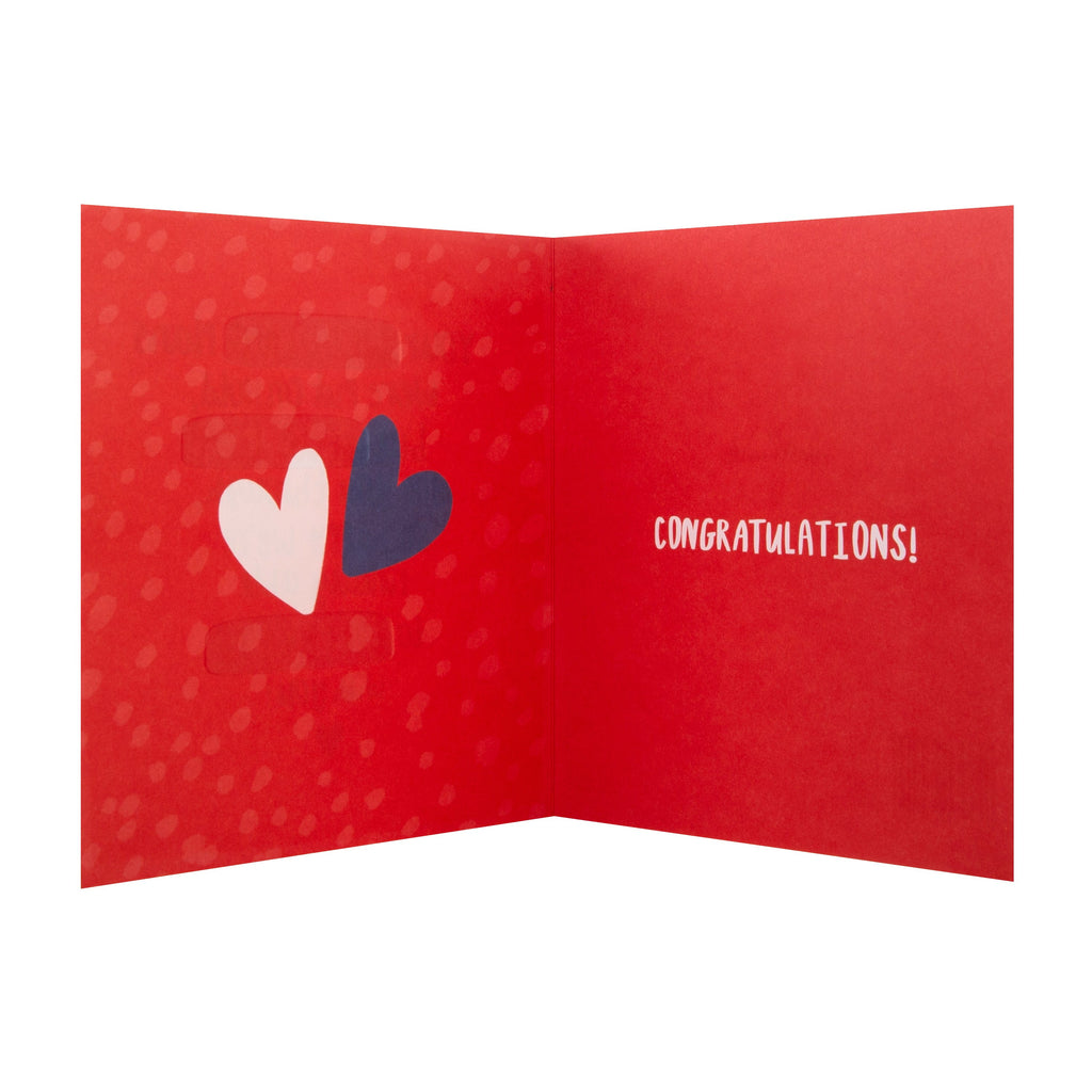 Wedding Congratulations Card - Contemporary Poem Design with Gold Foil