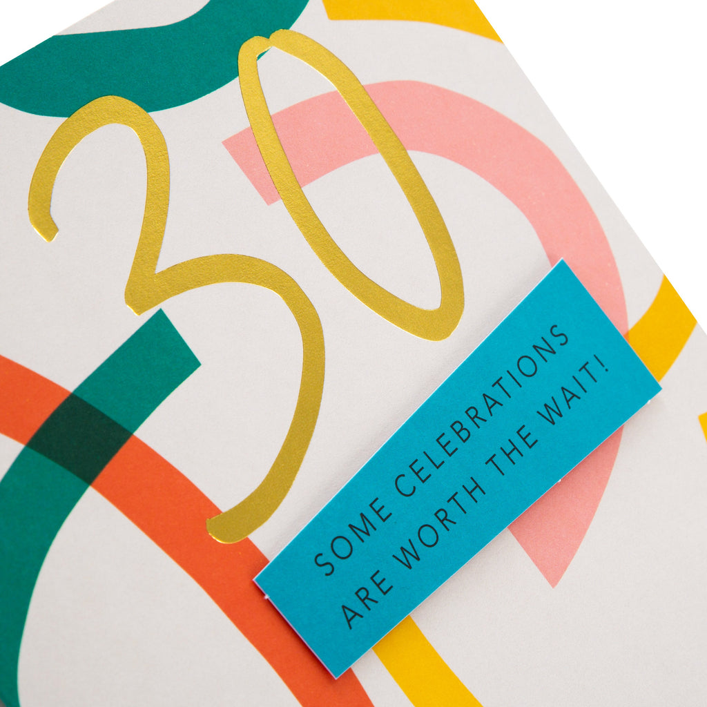 30th Birthday Card - Contemporary Design with 3D Add On