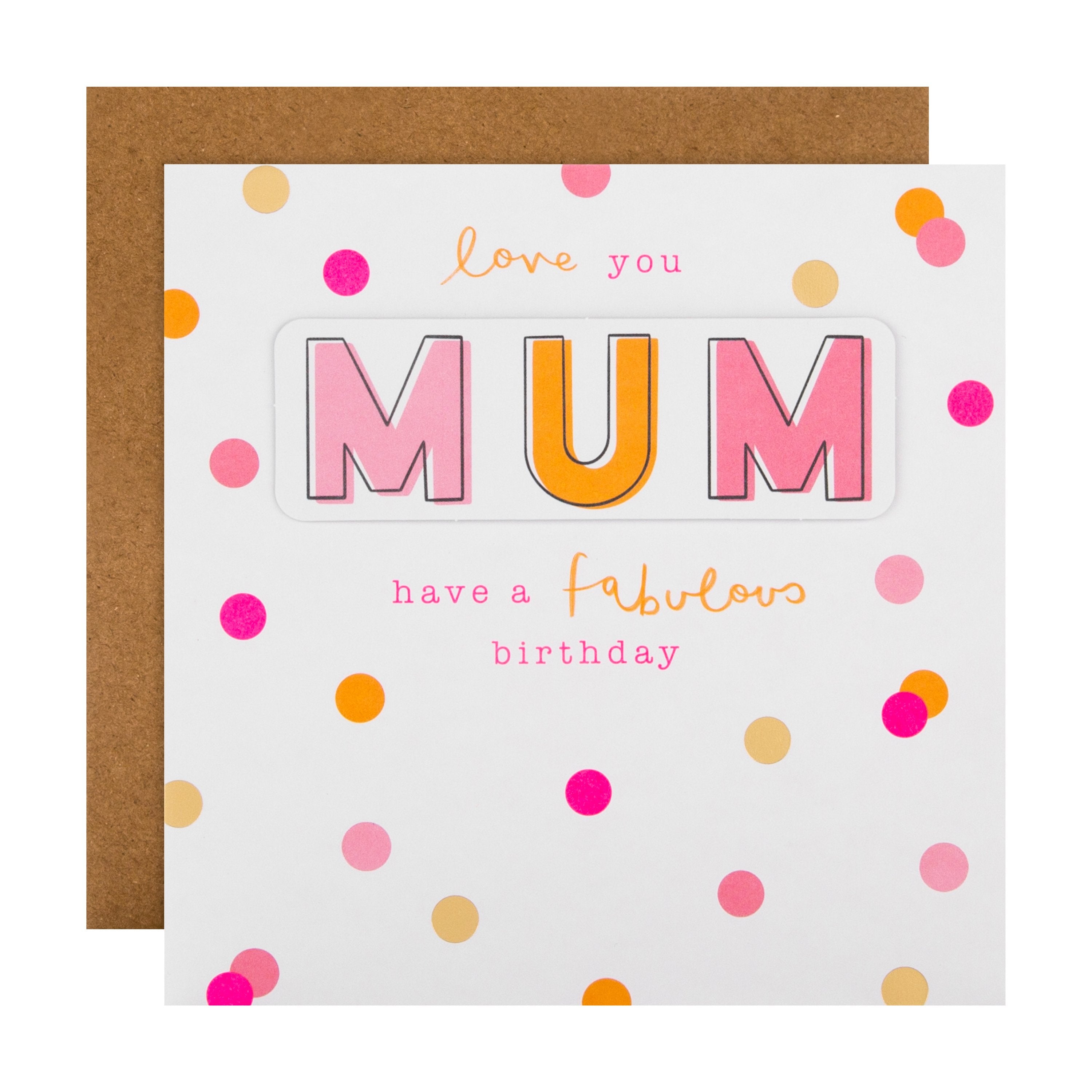 Birthday Card Mum Contemparary Design 3D add on Foil