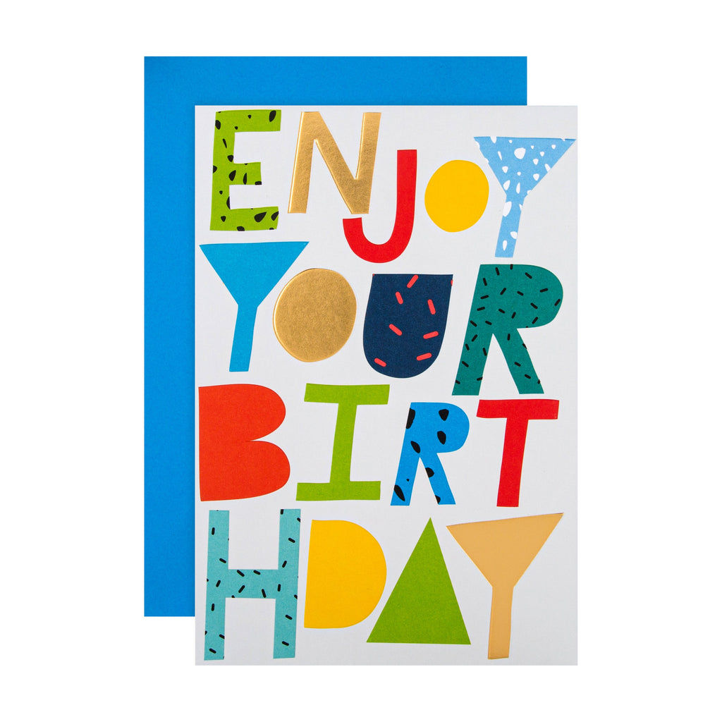 Birthday Card - Contemporary Colourful Text Design