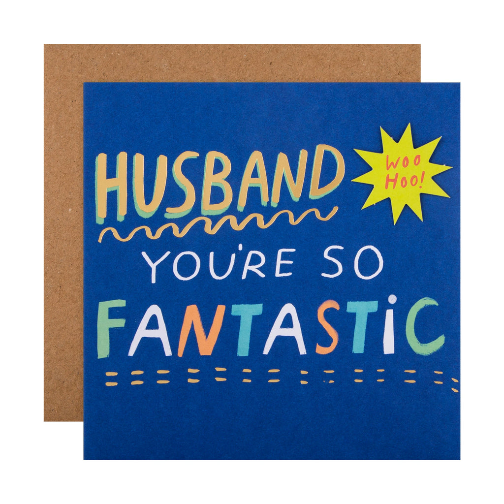Birthday Card for Husband - Contemporary Text Based Design