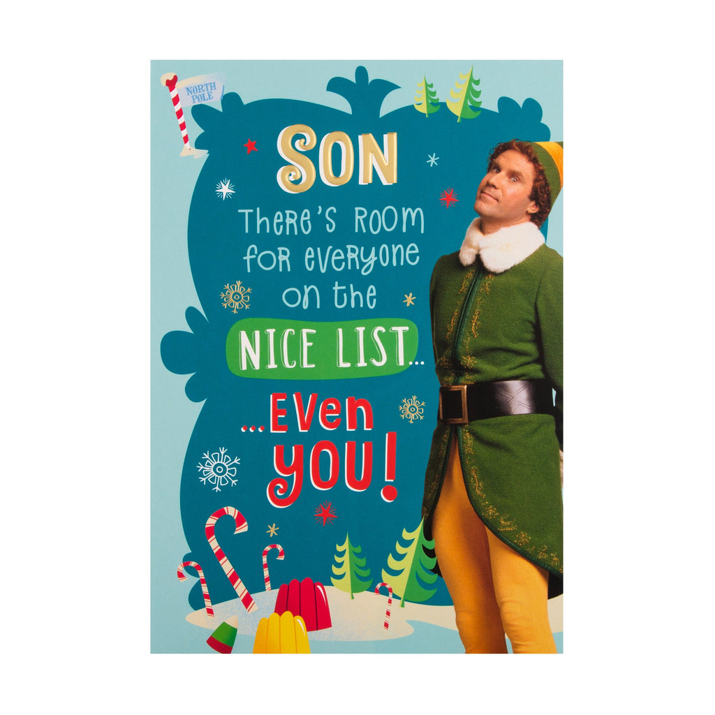 Christmas Card for Son - Fun Warner Bros Elf Design