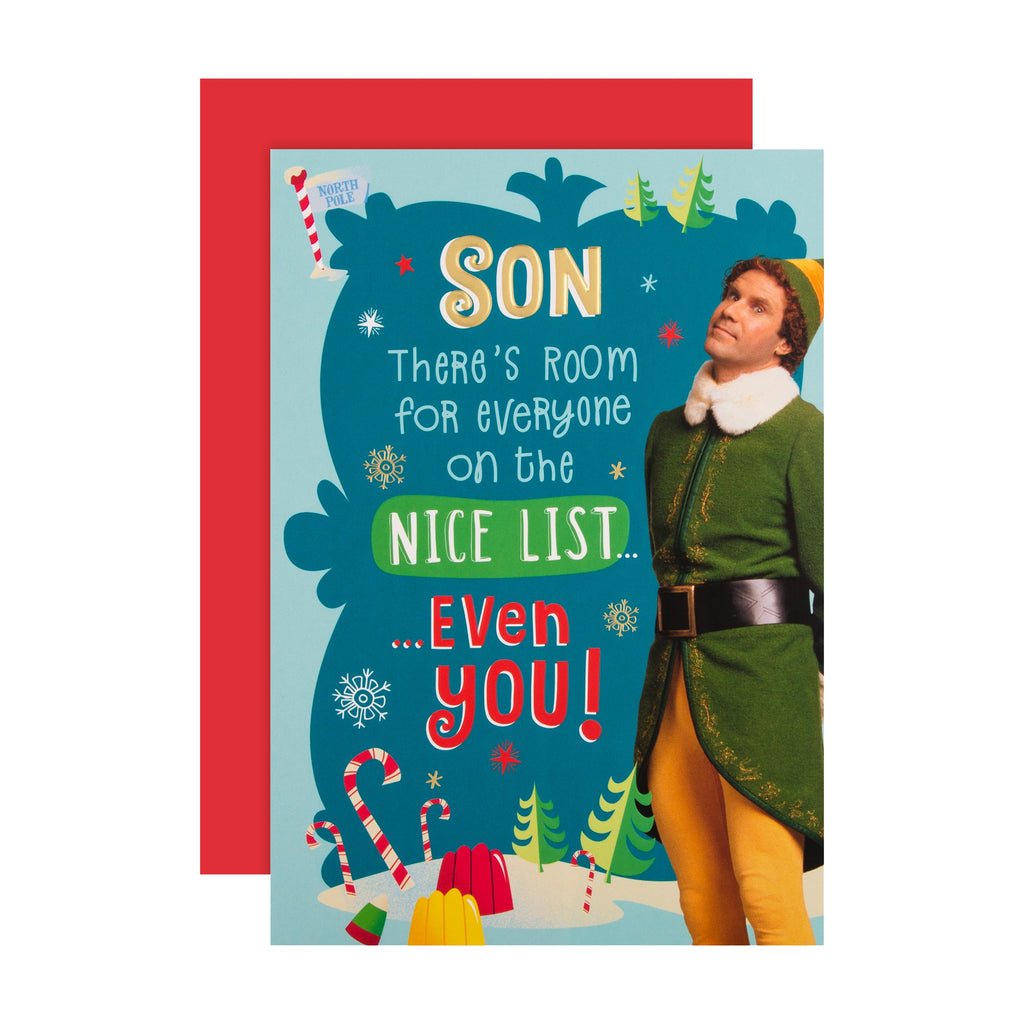 Christmas Card for Son - Fun Warner Bros Elf Design
