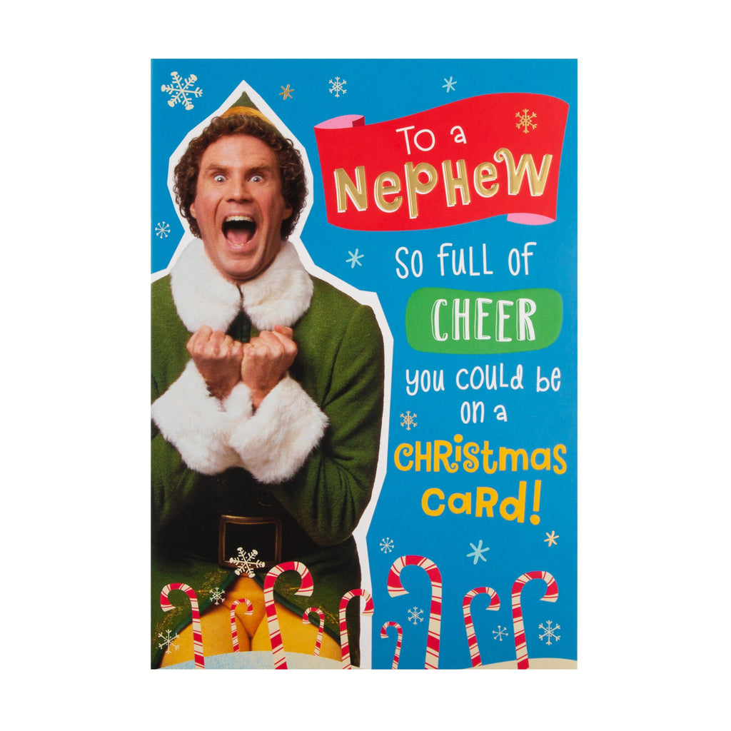 Christmas Card for Nephew - Fun Warner Bros Elf Design