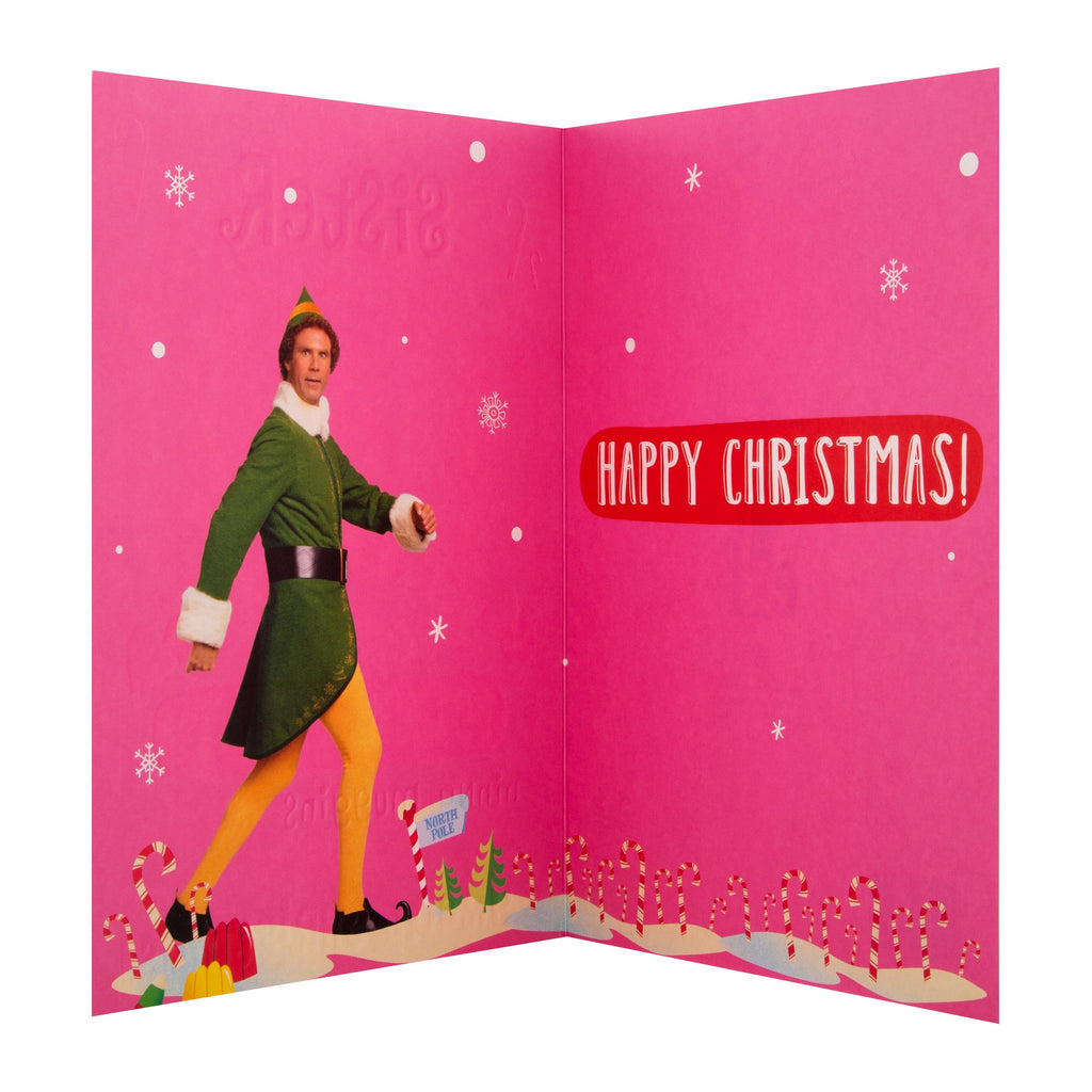 Christmas Card for Sister - Fun Warner Bros Elf Design