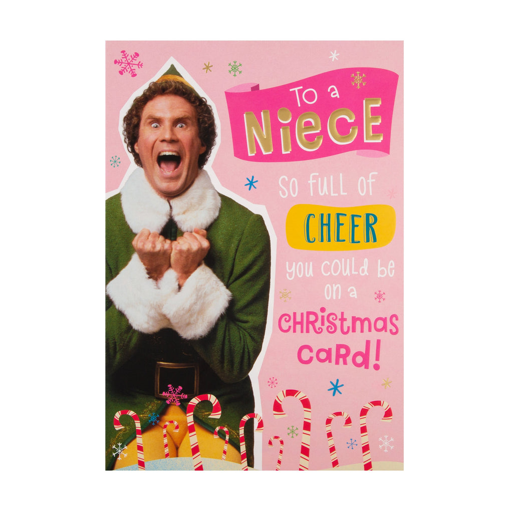 Christmas Card for Niece - Fun Warner Bros Elf Design