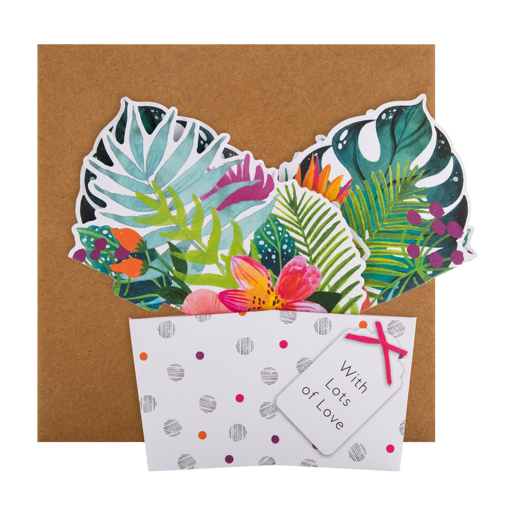 Pop Up Mother's Day Card - 3D Tropical Flowers Design
