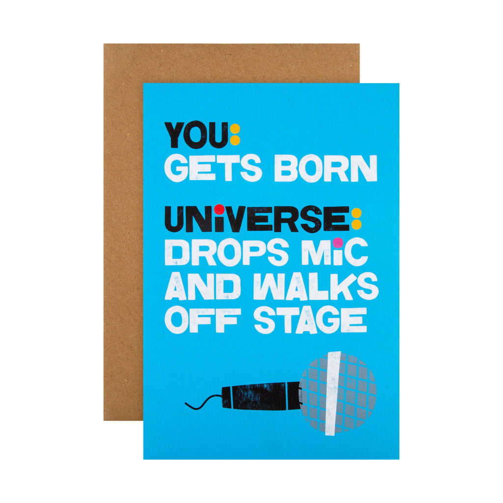 Any Occasion Card from Hallmark - Fun Kate Smith Mic Drop Design