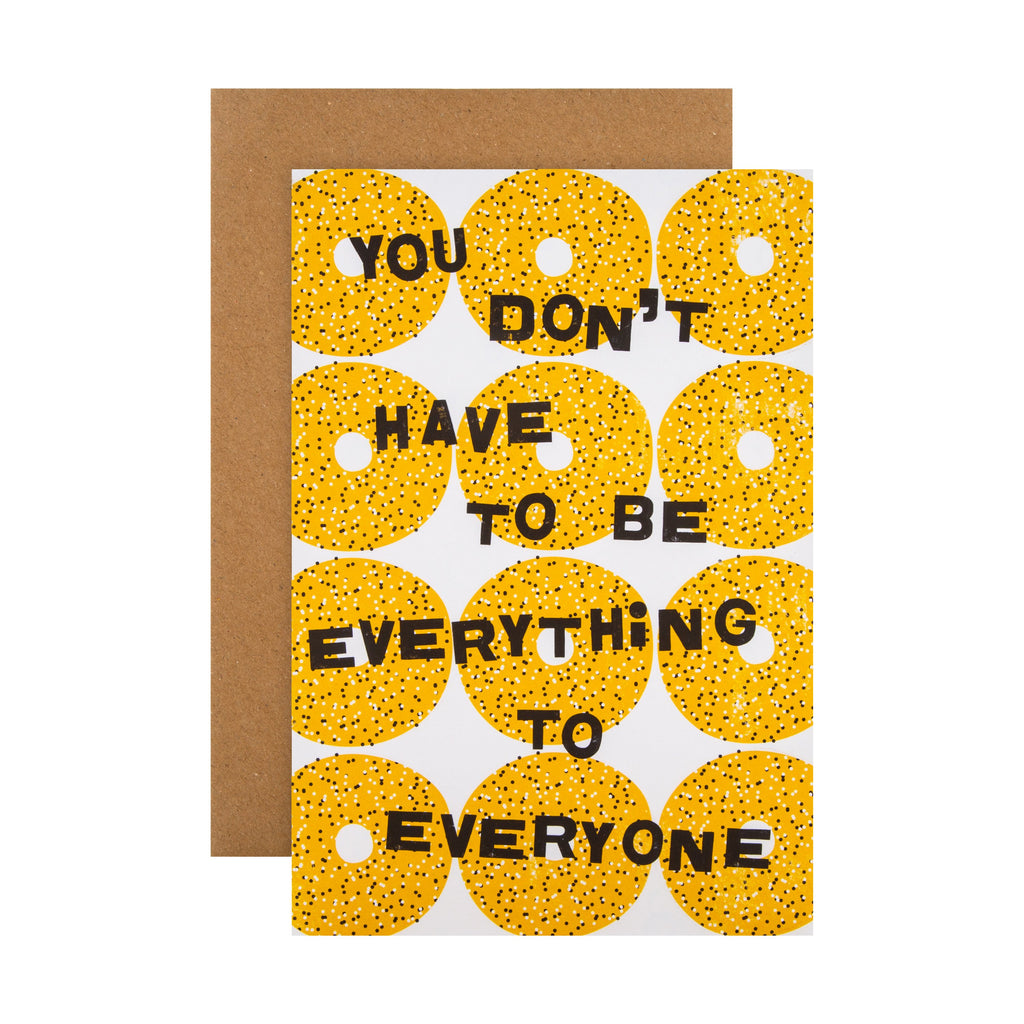 Encouragement/Support Card from Hallmark - Fun Kate Smith Bagel Design