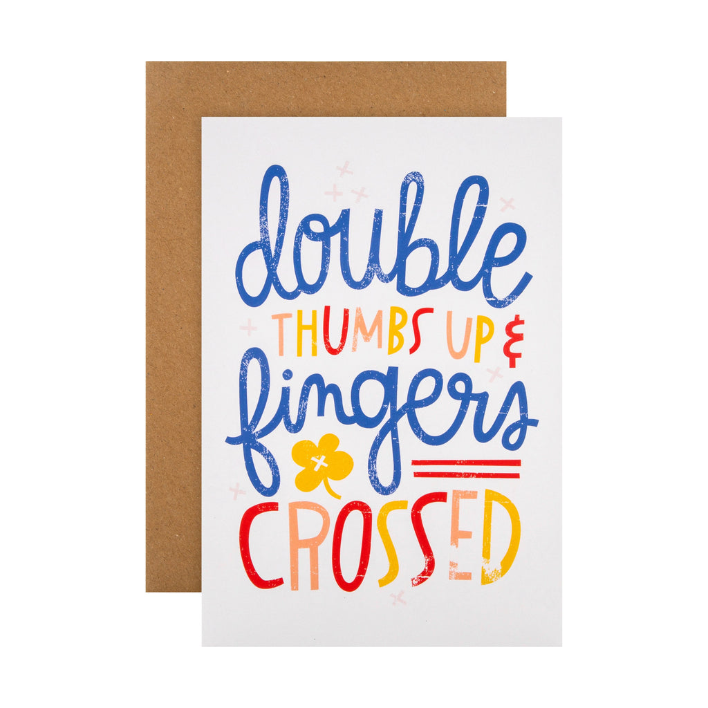 Encouragement/Good Luck Card - Contemporary Kate Smith Fingers and Thumbs Design