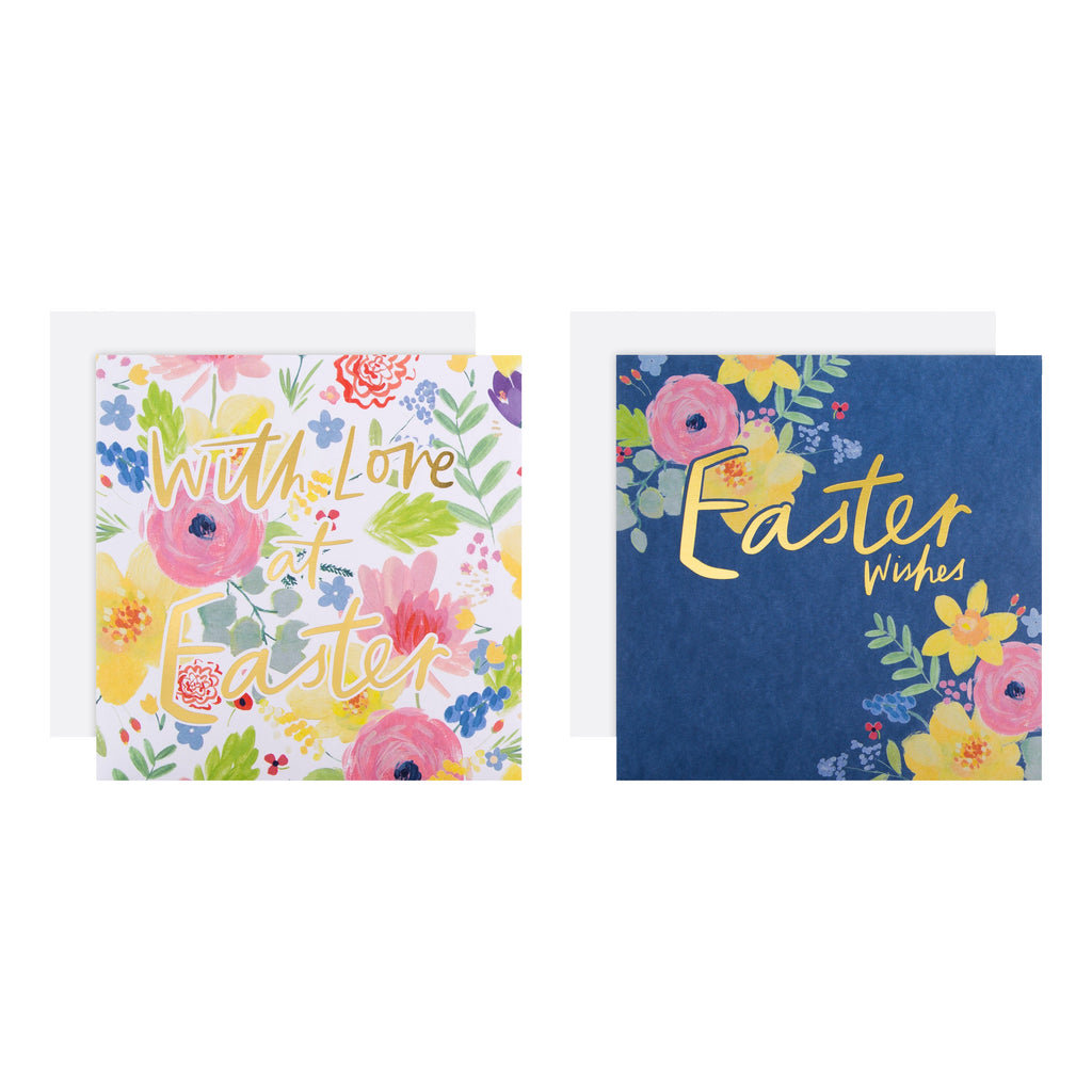 Charity Easter Cards Pack - 10 Cards in 2 Floral Designs