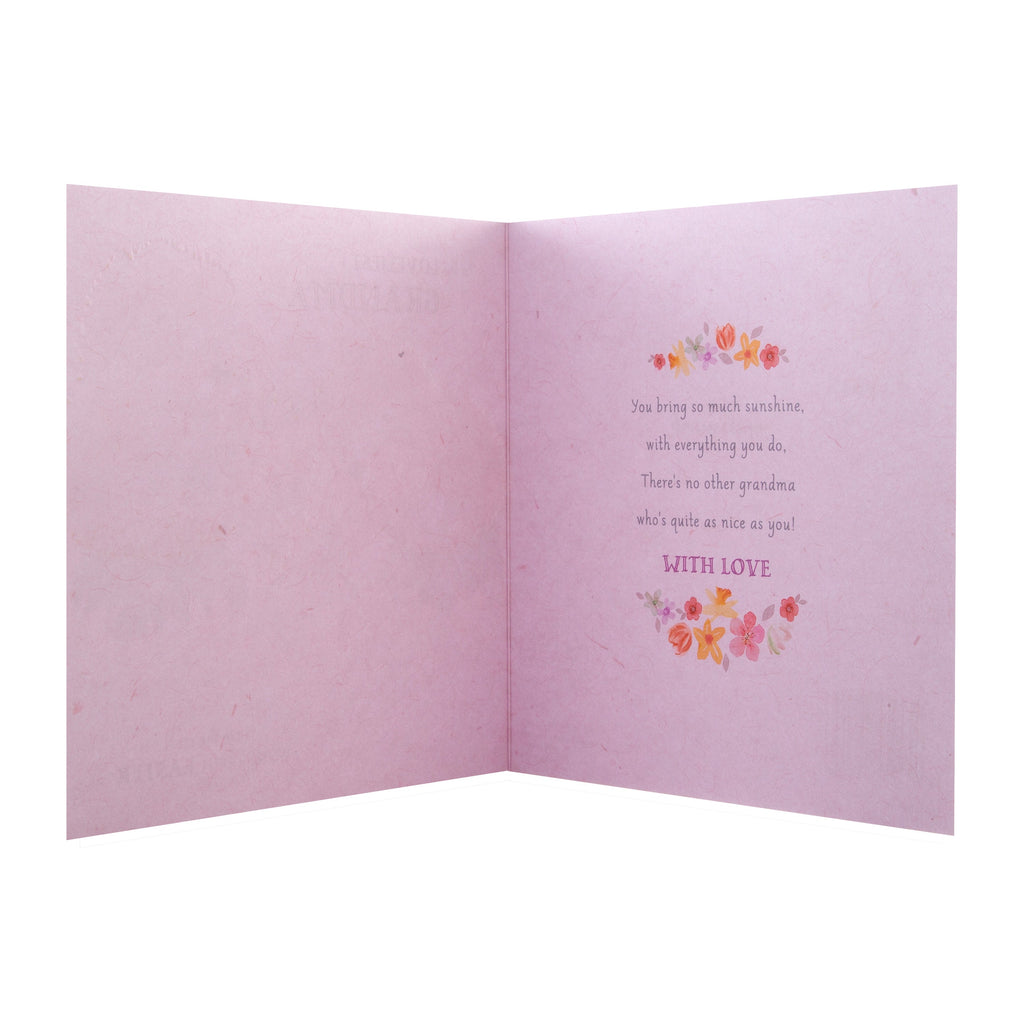 Easter Card for Grandma - Cute 'Country Companions' Design with Pink Foil