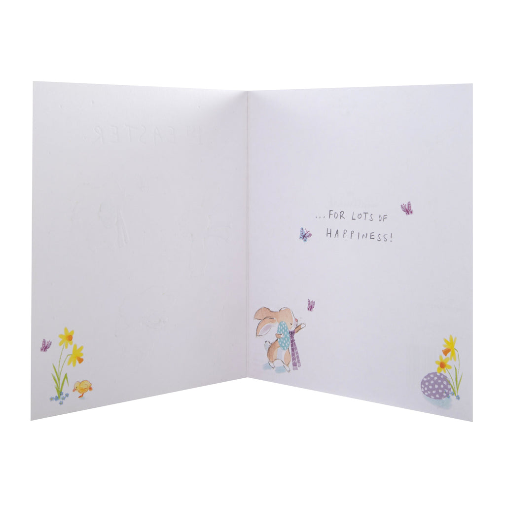 Easter Card for Baby - Cute Bunnies Design with Gold Foil