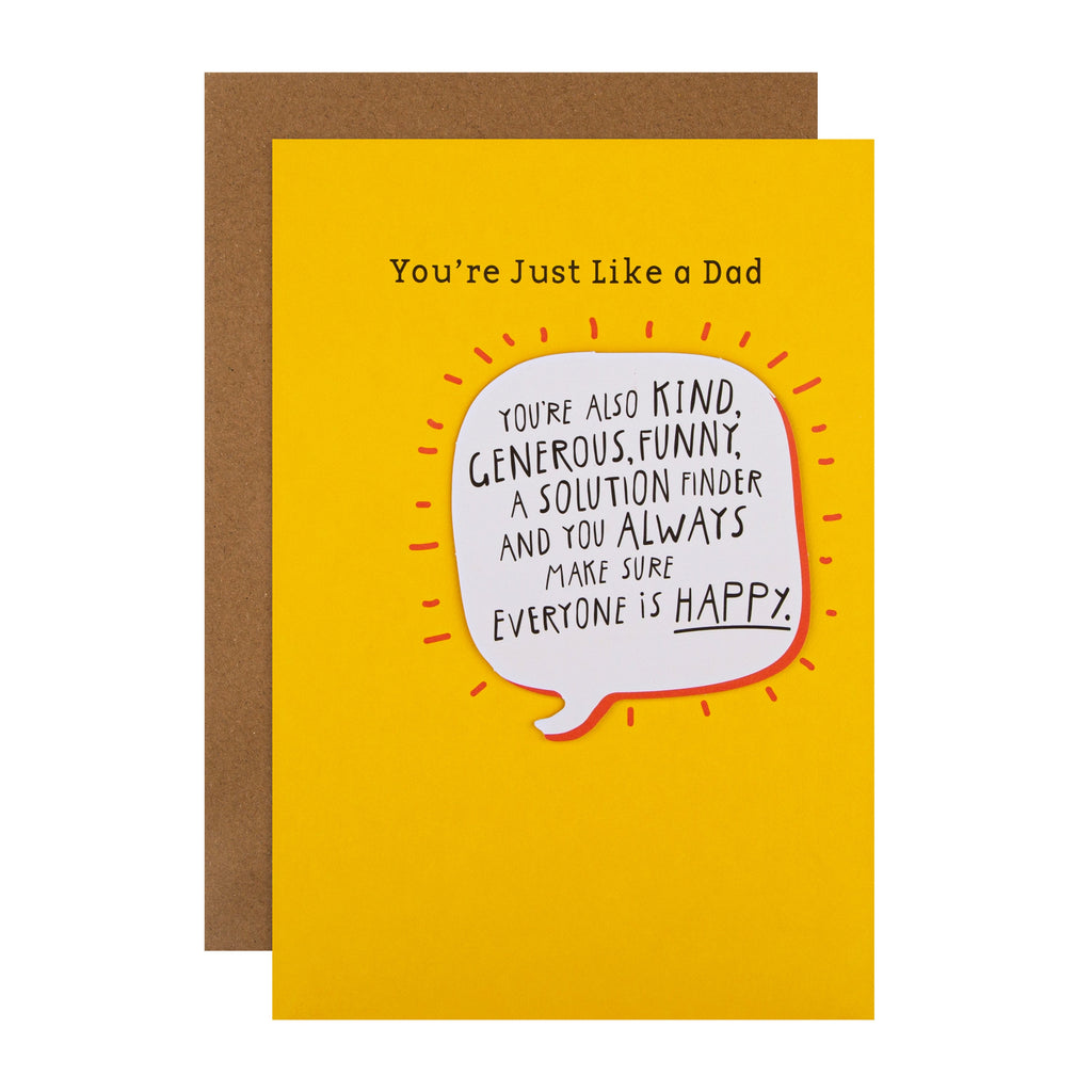Father's Day Charity Card for Someone Just Like a Dad - Contemporary Speech Bubble Design in association with Barnardo's UK