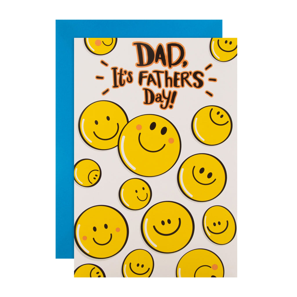 Father's Day Card - Contemporary 'Mad as Cheese' Smiley Faces Design