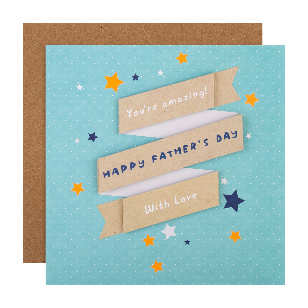 Large Father's Day Card - Contemporary Text Design with a 3D Attachment