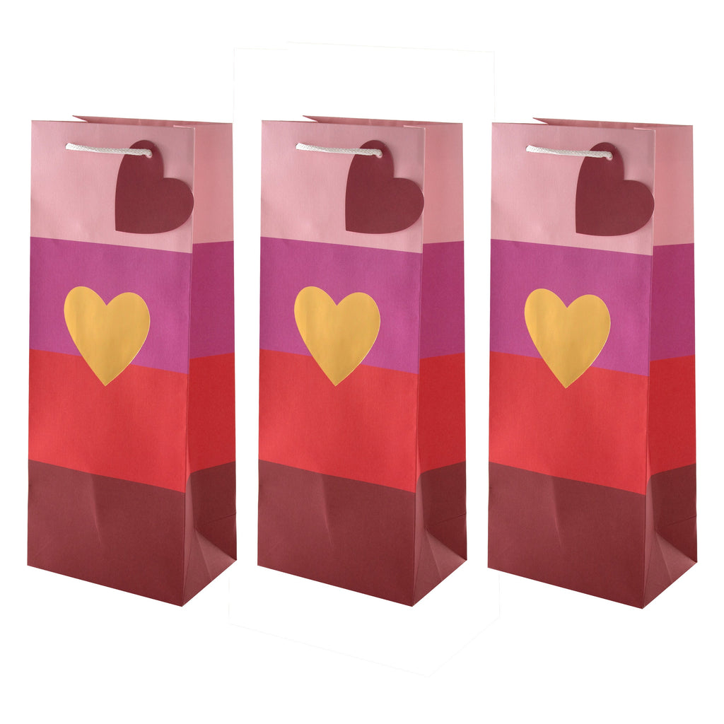 Contemporary Love Hearts Bottle Bag Bundle - 3 Bags in 1 Design