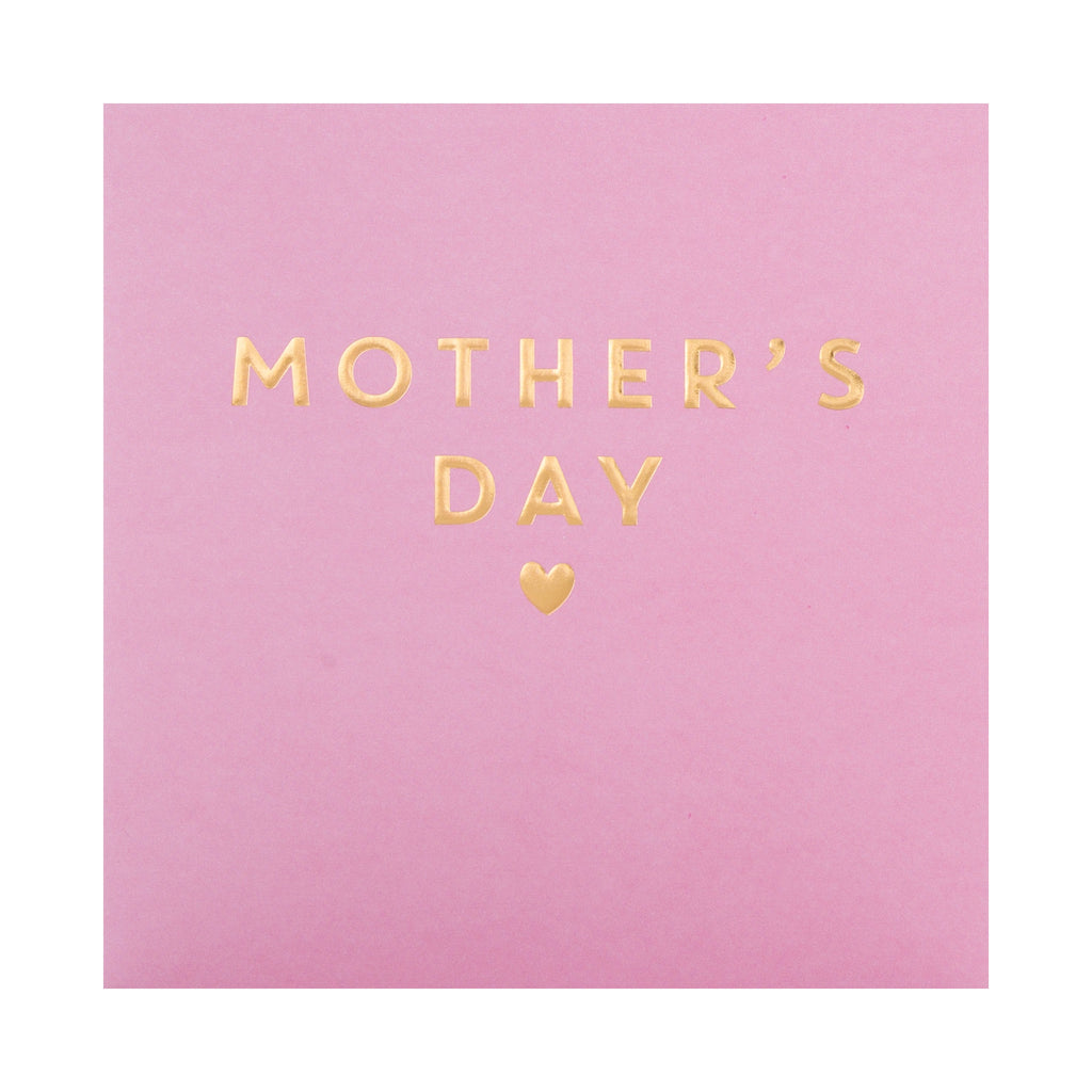 Classic Mother's Day Card - Bold Text Design with Gold Foil