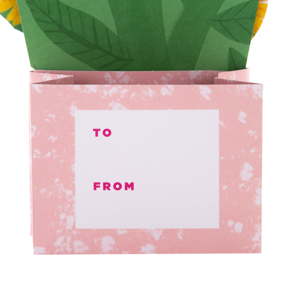 Birthday Card for Mum - Pop-up 3D Sunflowers & Vase Design
