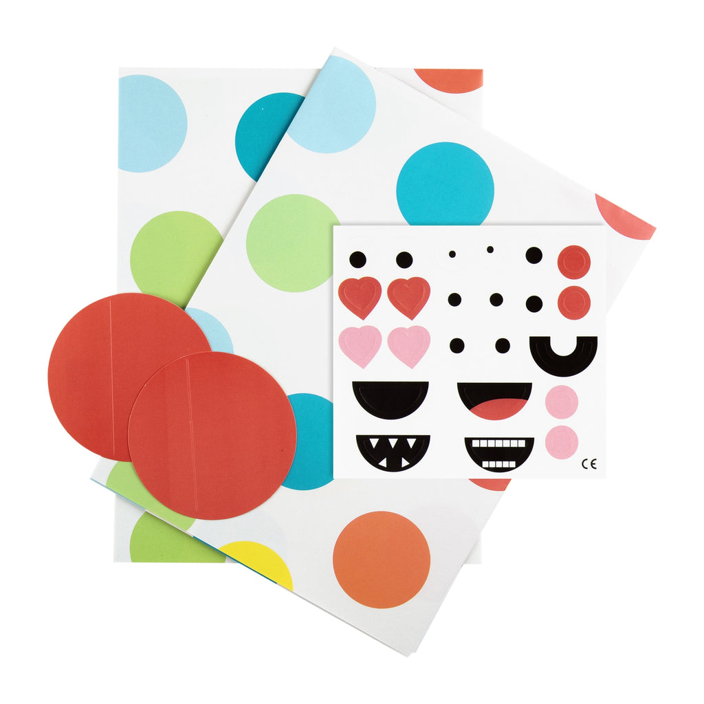 Multi Occasion Wrapping Paper, Gift Tag and Sticker Sheet Pack Trio - Rainbow Spotted Design