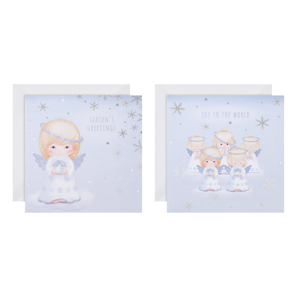 Charity Christmas Cards - Pack of 16 in 2 Festive Angel Designs