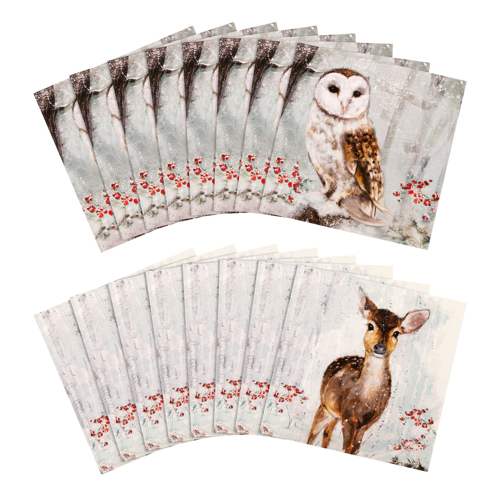 Charity Christmas Cards - Pack of 16 in 2 Traditional Wildlife Designs