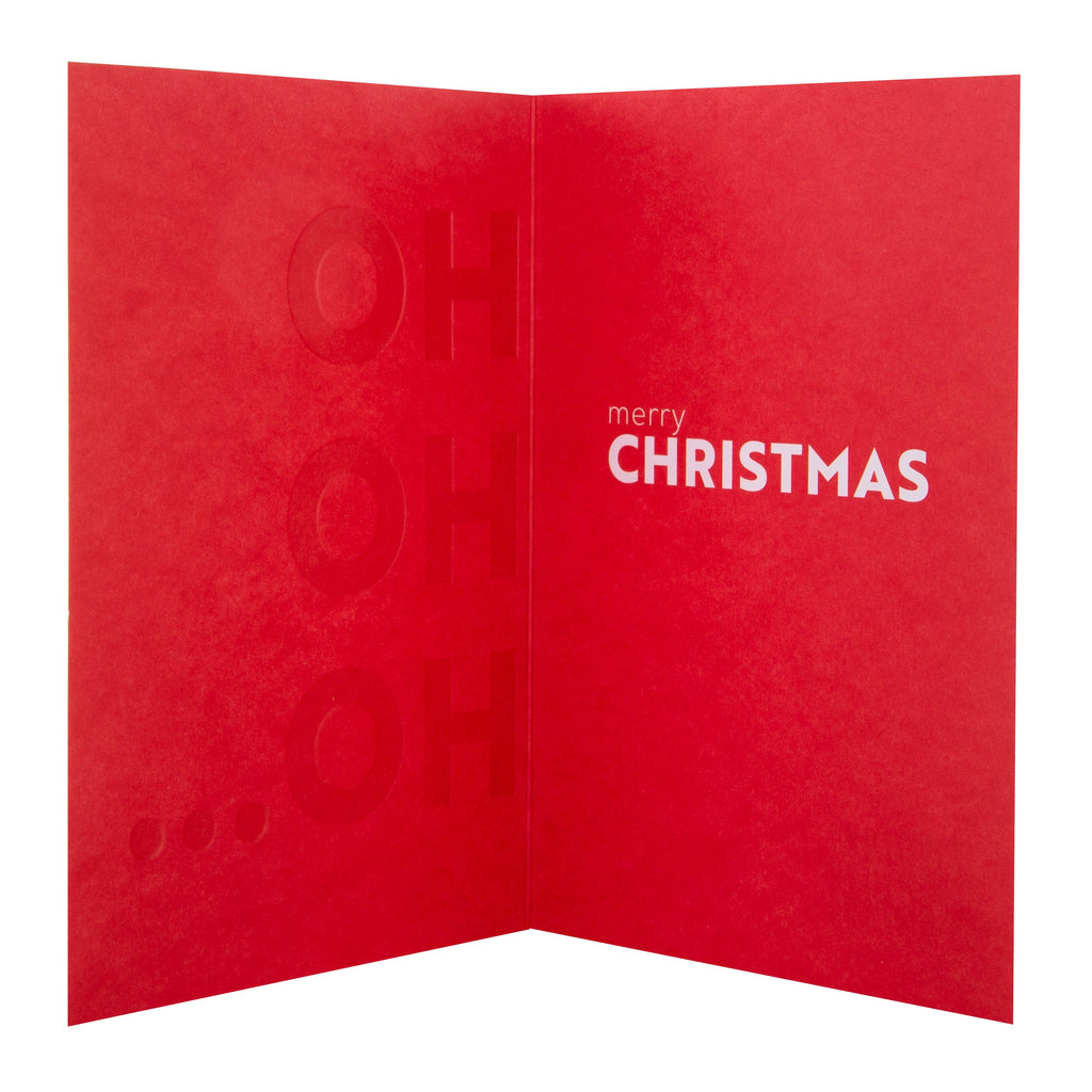 General Christmas Card - Contemporary Ho Ho Ho Text Design 