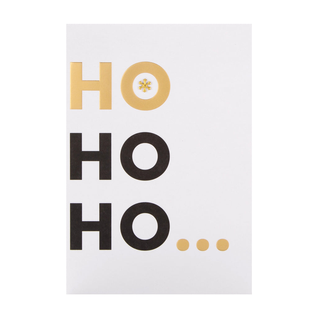 General Christmas Card - Contemporary Ho Ho Ho Text Design 