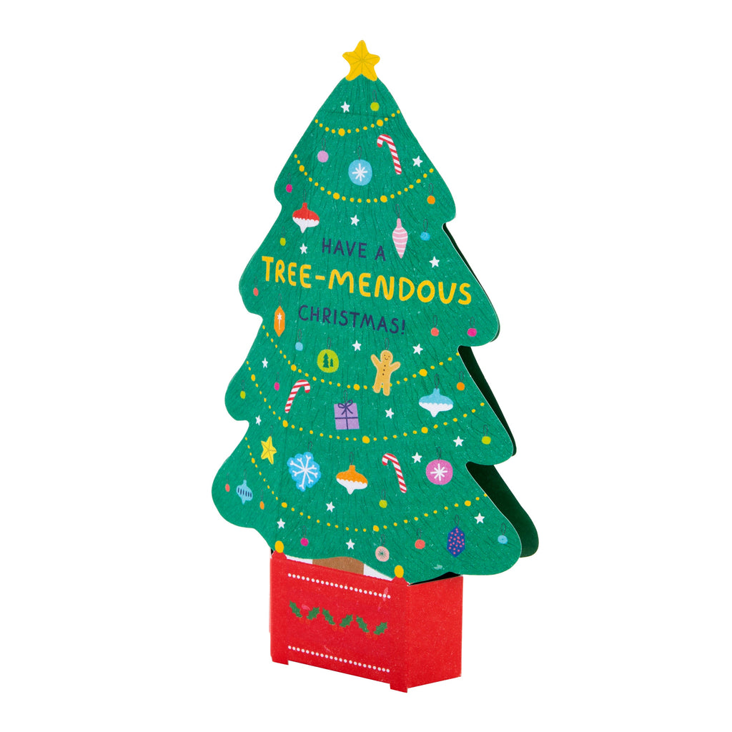 Christmas Card Open - Contemporary 3D Pop Up Tree Design 