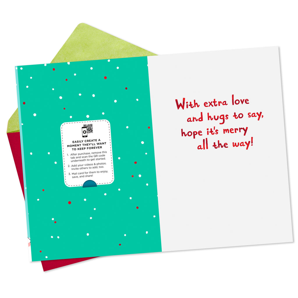 Video Greetings Christmas Card for Kids - 'Love and Hugs' Penguins Design