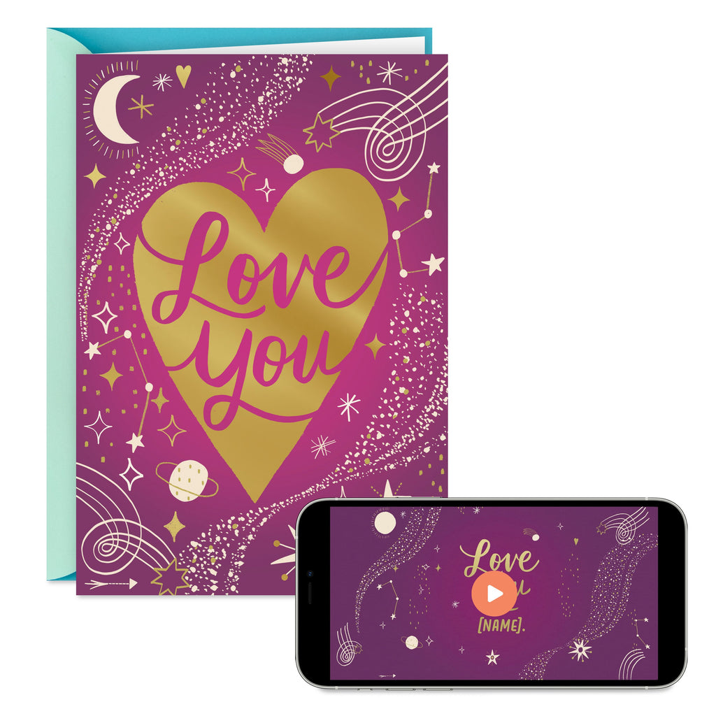 Video Greetings Love You Card - 'Lucky to Love You' Design