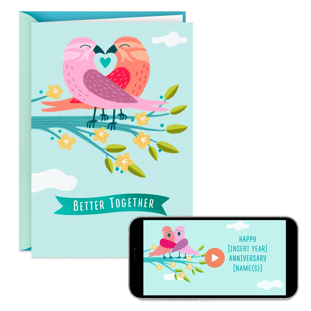 Video Greetings Anniversary Card -'Better Together' Design
