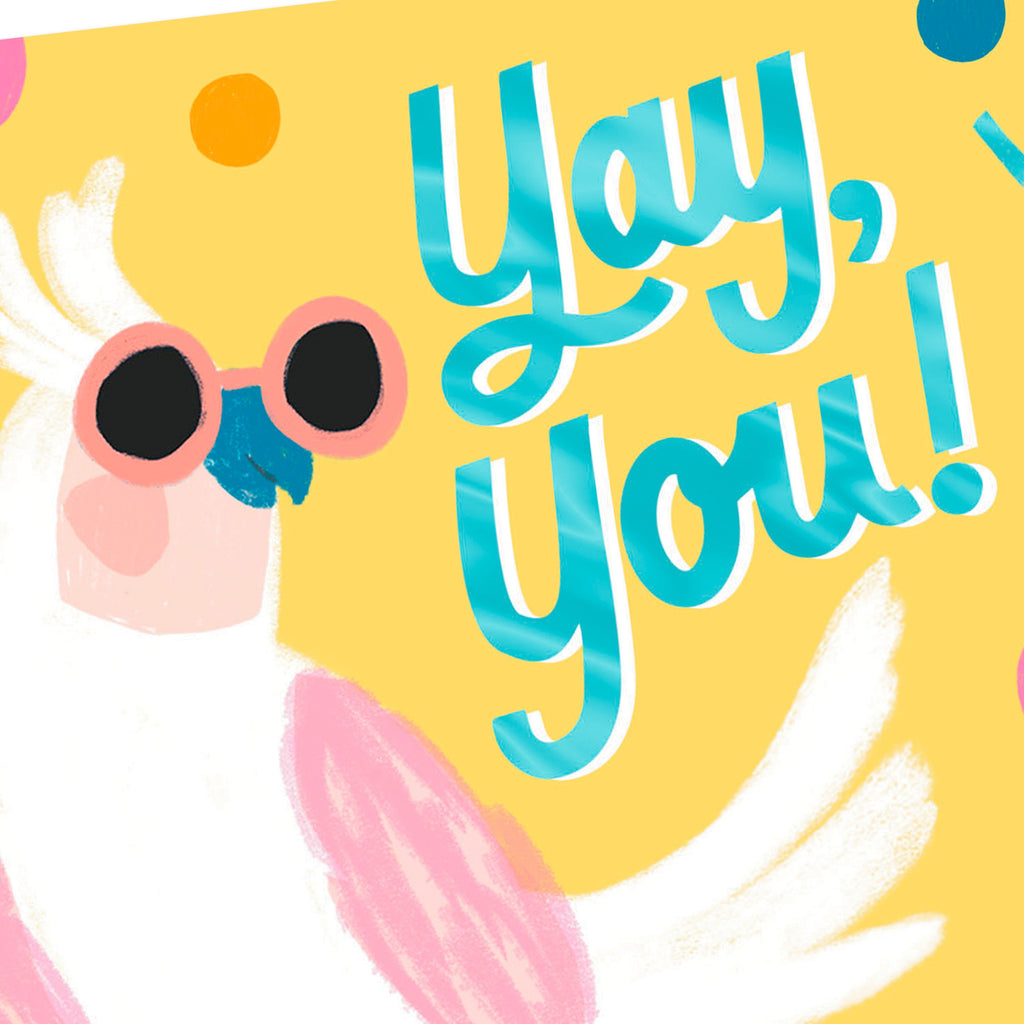 Video Greetings Congratulations Card - 'Yay Bird' Design