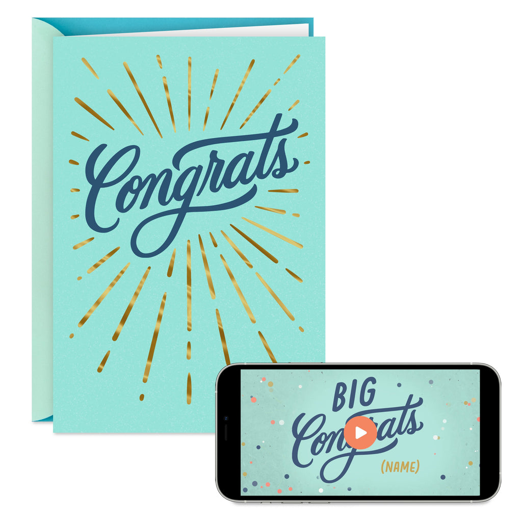 Video Greetings Congratulations Card - 'You Deserve This Moment' Design