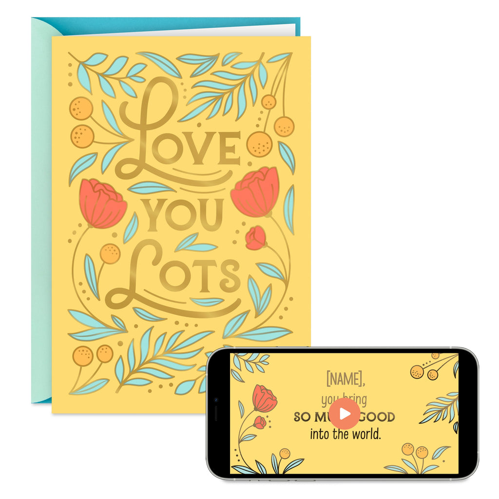 Video Greetings Thinking of You Card - 'Love You Lots' Design