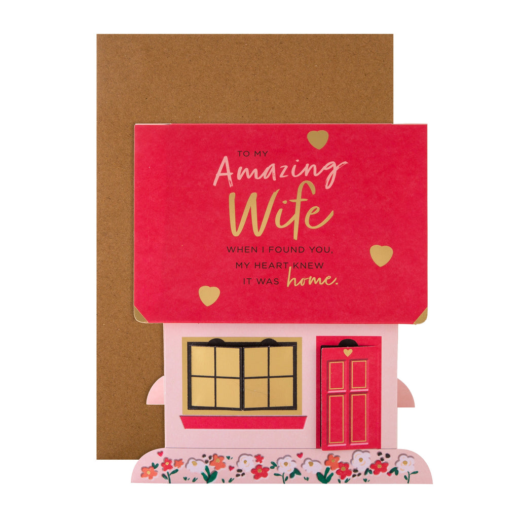 Valentine's Day Card for Wife - Pop Up 3D House Design 