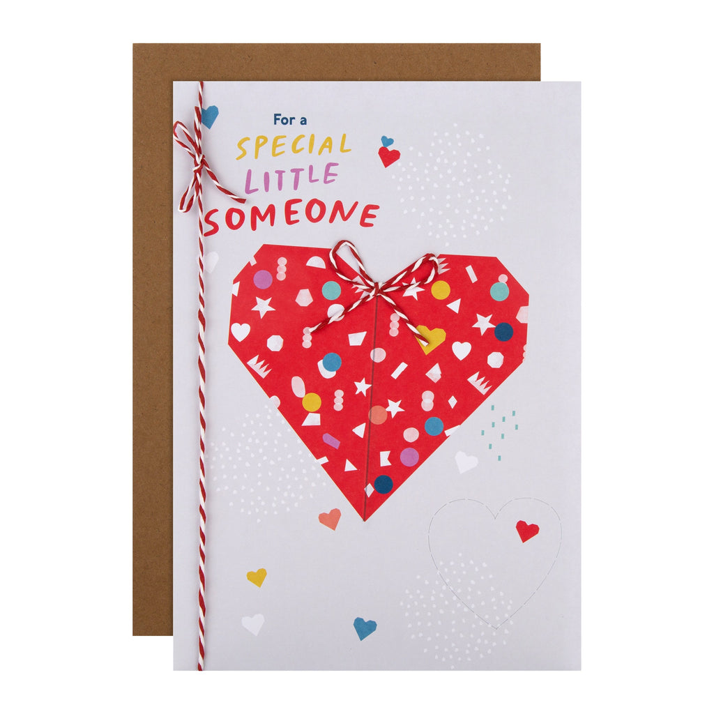 Valentine's Day Card for Special Little One - Craft Shop Origami Heart Design