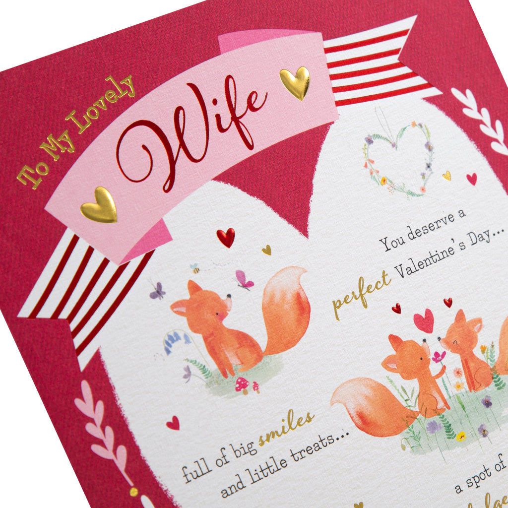 Valentine's Day for Wife - Cute Foxes and Heartfelt Verse Design