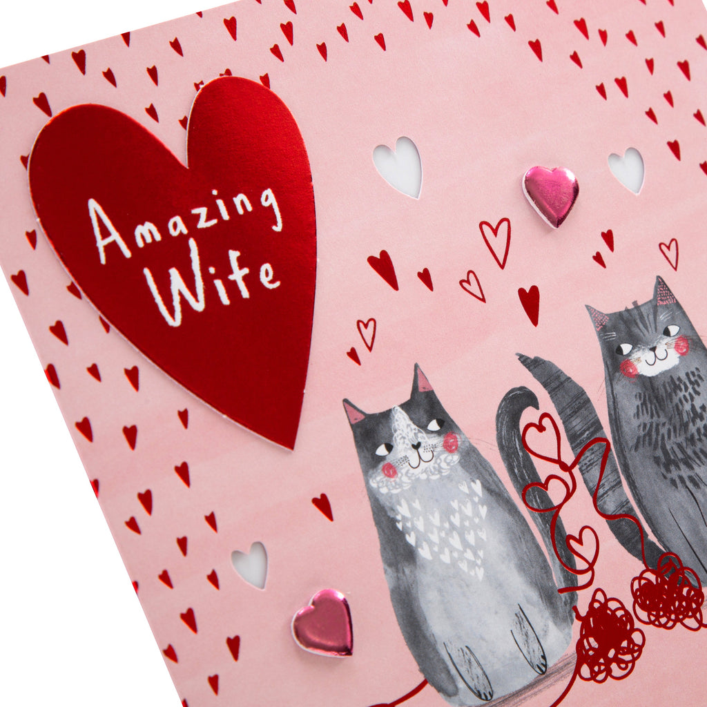 Valentine's Day Card for Wife - Cute Cats Design