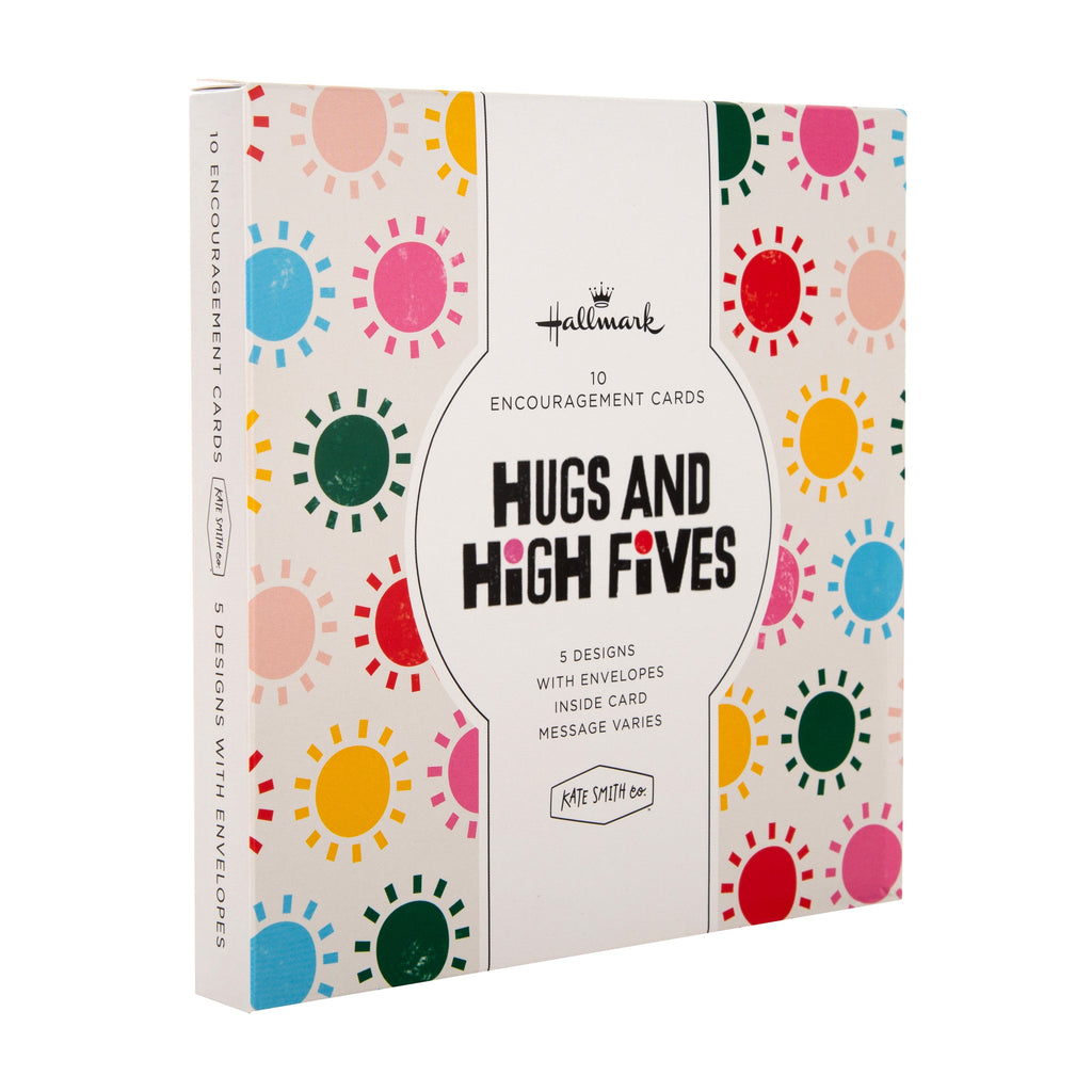 Hugs and High Fives Encouragement Cards - Multipack of 10 in 5 Kate Smith Designs