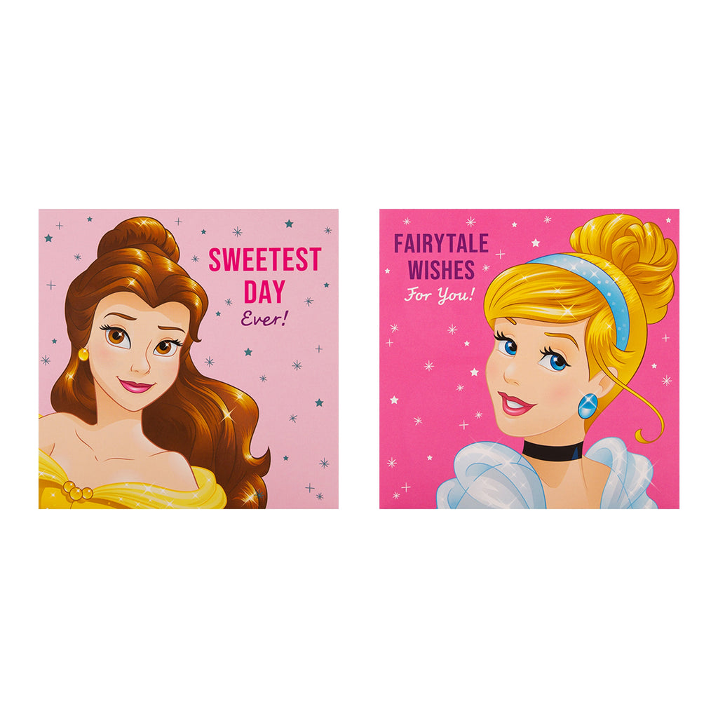 Kids Birthday Cards - Multipack of 10 in 5 Disney Princess Designs