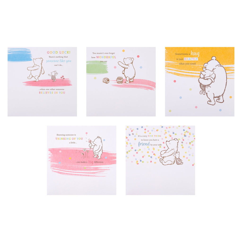 Assorted Cards - Multipack of 10 in 5 Disney's Winnie The Pooh Designs