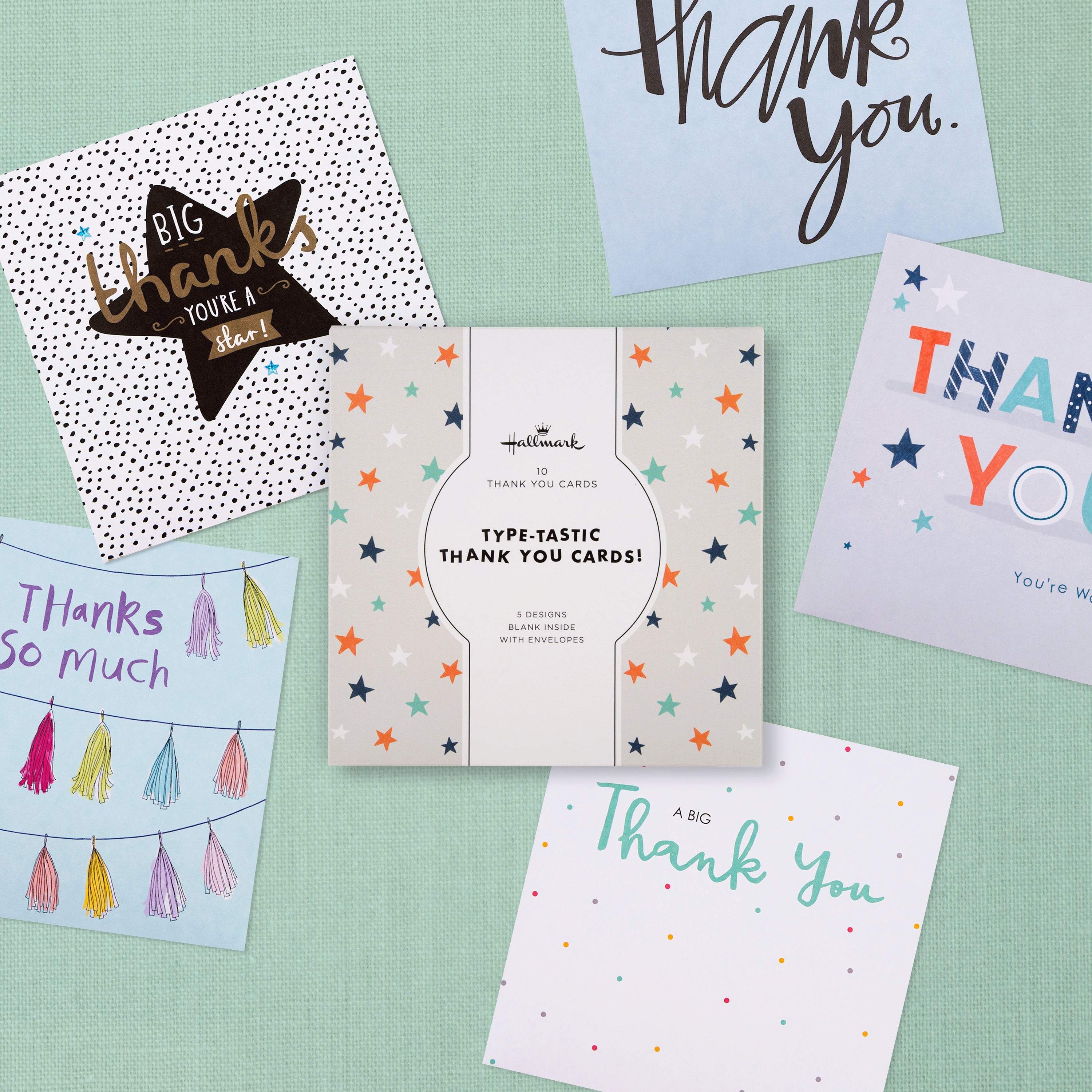 Thank You Cards Multipack of 10 in 5 Contemporary Designs Hallmark