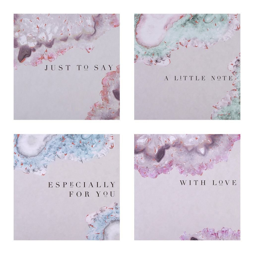 Just To Say' Cards - Multipack of 20 in 4 Geode Designs